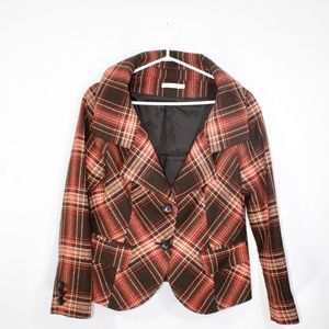 Rickis vintage style red plaid jacket, size 12